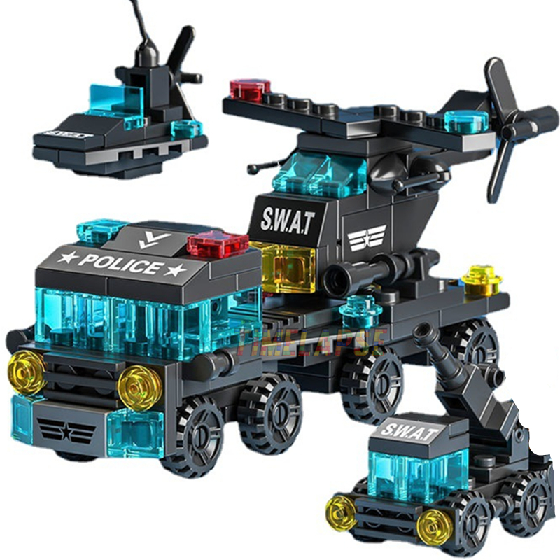 Car Accessories Gift Ideas - 6in1 NEW Special Police Tow Trucks