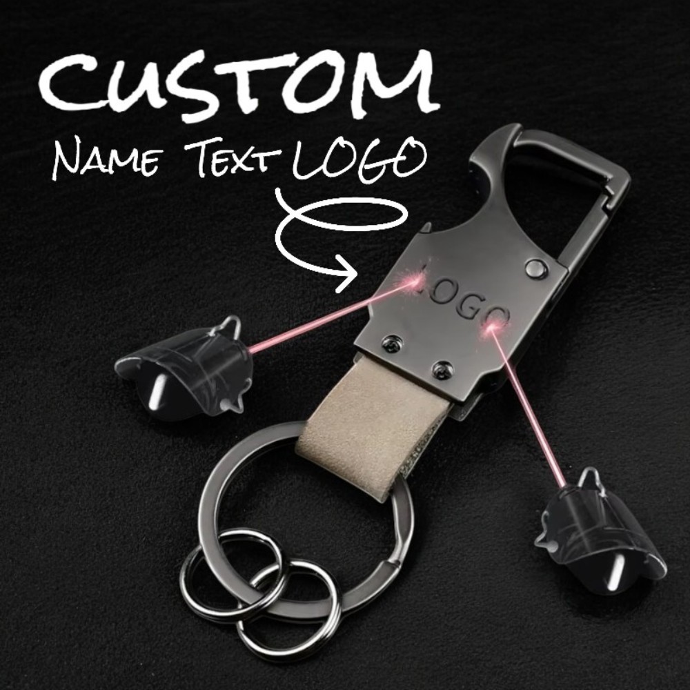 Car Accessories Logo - 1PC Engraved Custom Name Logo Leather