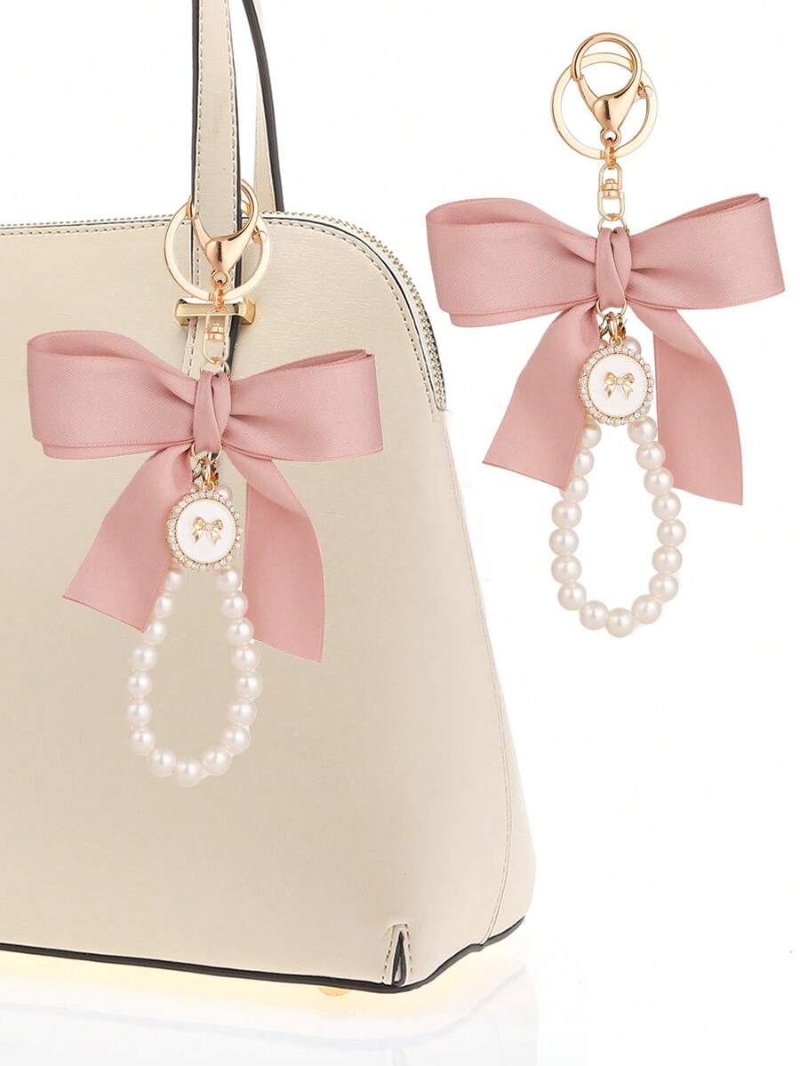 Car Accessories Gift Ideas - 1pc Bow Knot Woven Keychain, Fashion