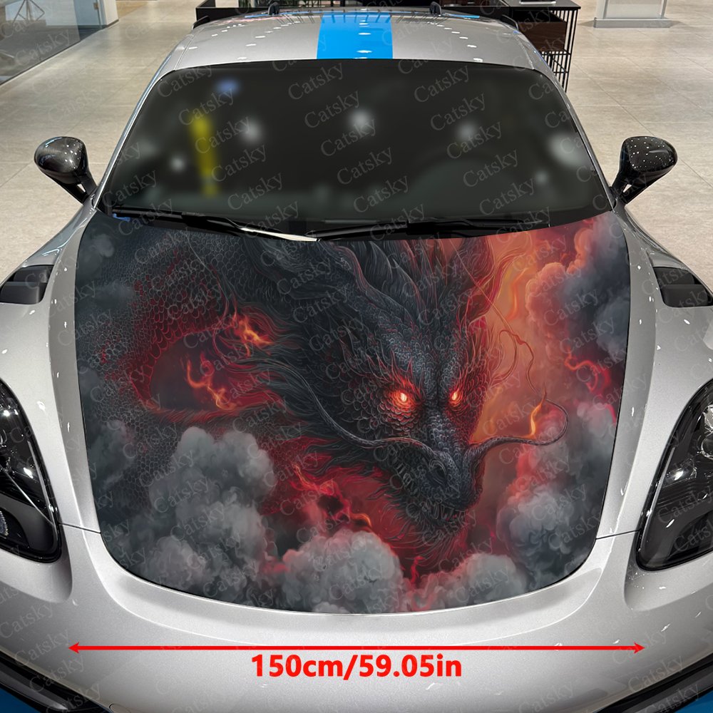 Black Dragon Car Hood Stickers - Car Accessories Gift Ideas recension och pris
