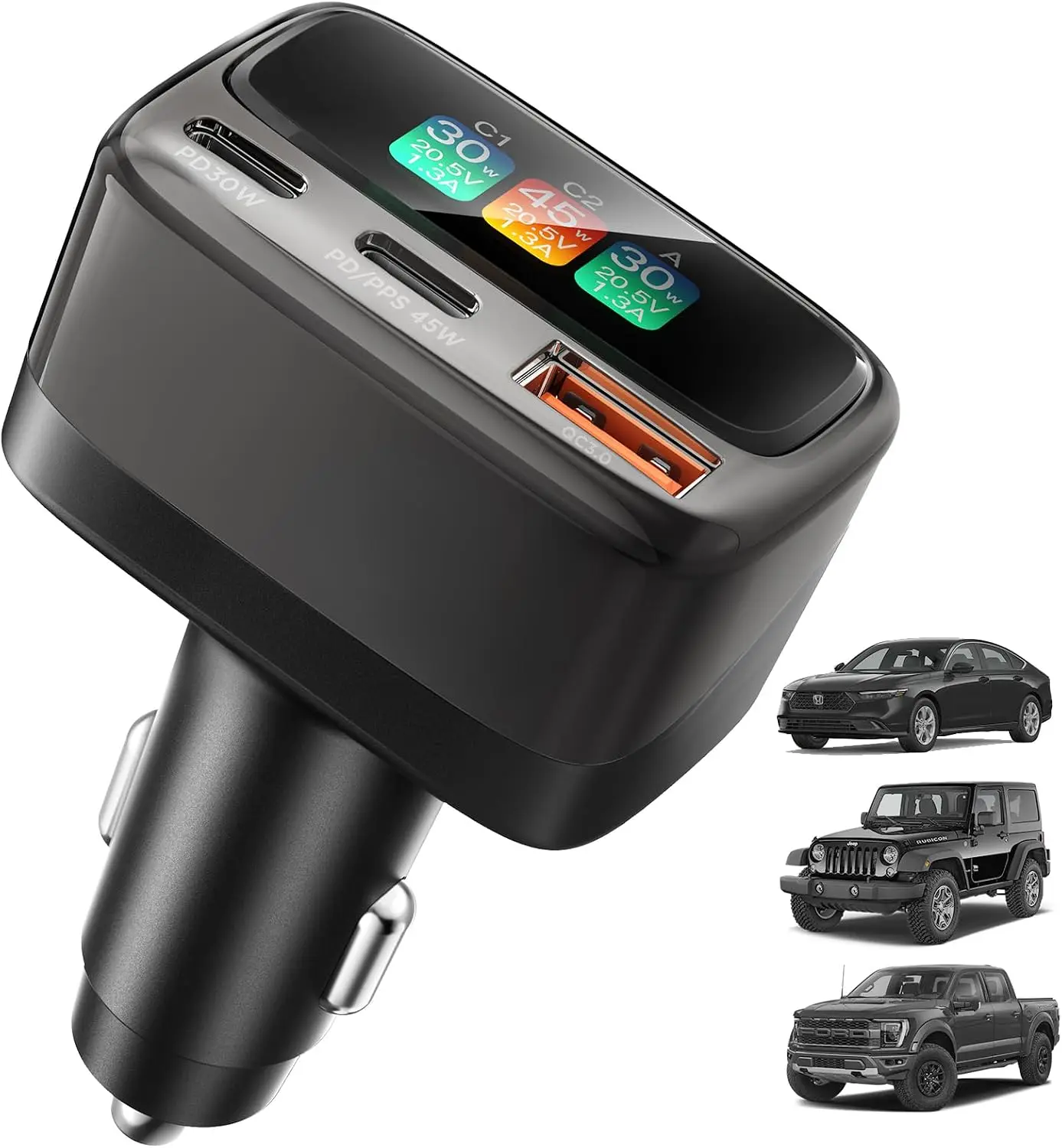105W USB C Car Charger with Di - Car Accessories Gifts recension och pris