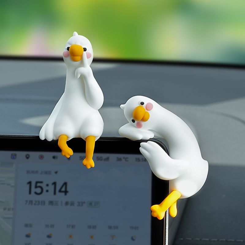 Cute Cartoon White Duck Car Di - Car Accessories For Interior recension och pris