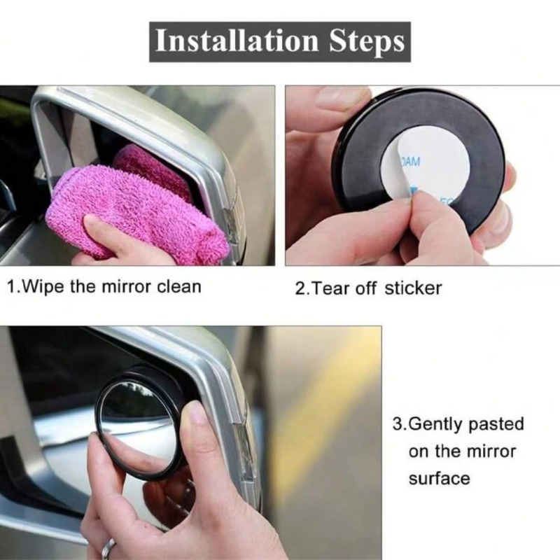 2Pcs Round Frame Convex Blind  - Car Blind Spot Mirror recension och pris