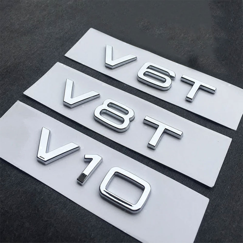 3D ABS Chrome Black Logo V6T V - Car Accessories Logo recension och pris