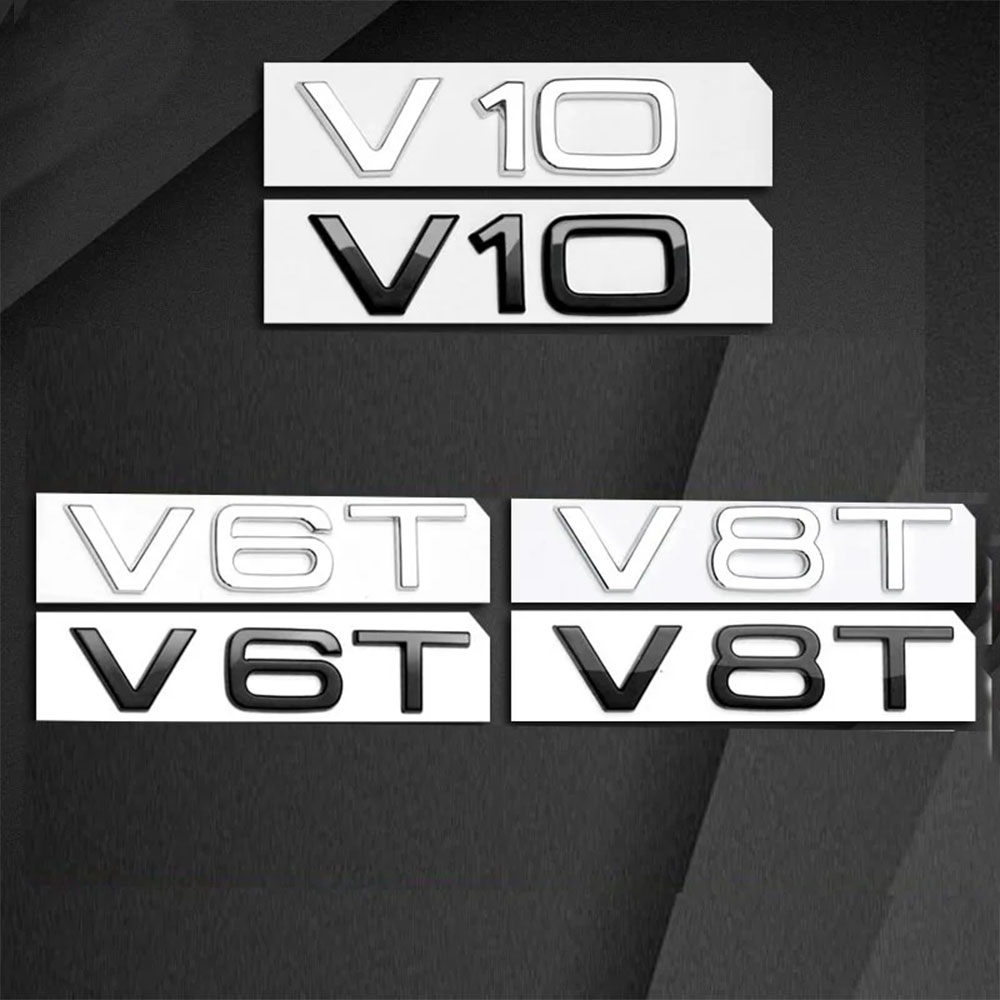 3D ABS Chrome Black Logo V6T V - Car Accessories Logo recension och pris