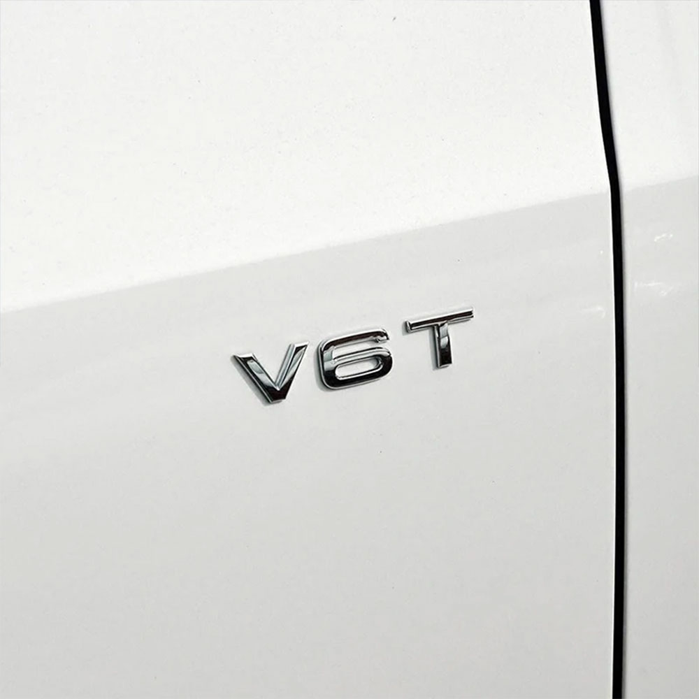 3D ABS Chrome Black Logo V6T V - Car Accessories Logo recension och pris