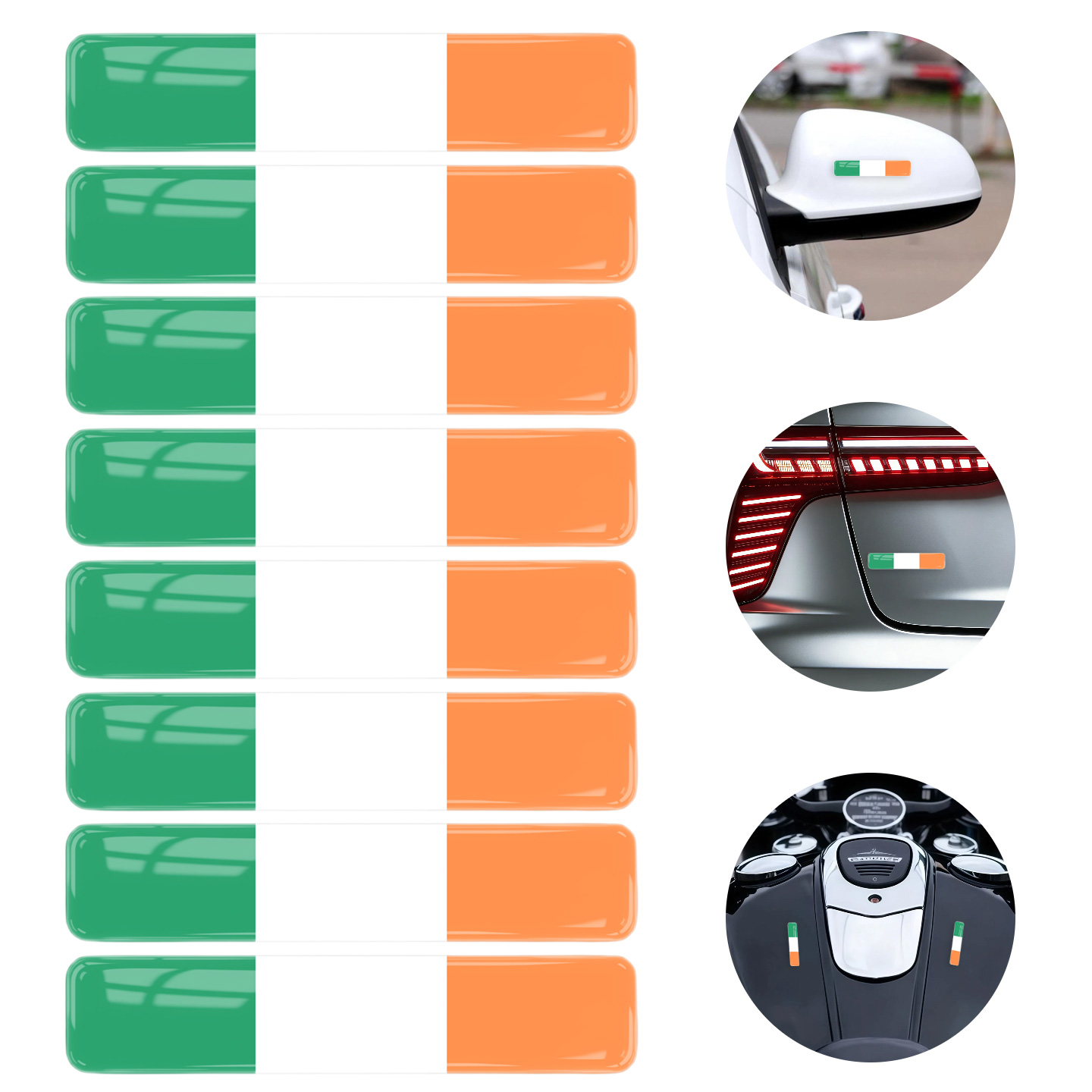 8pcs 3D Gel Epoxy Car Decal St - Car Accessories Ireland recension och pris