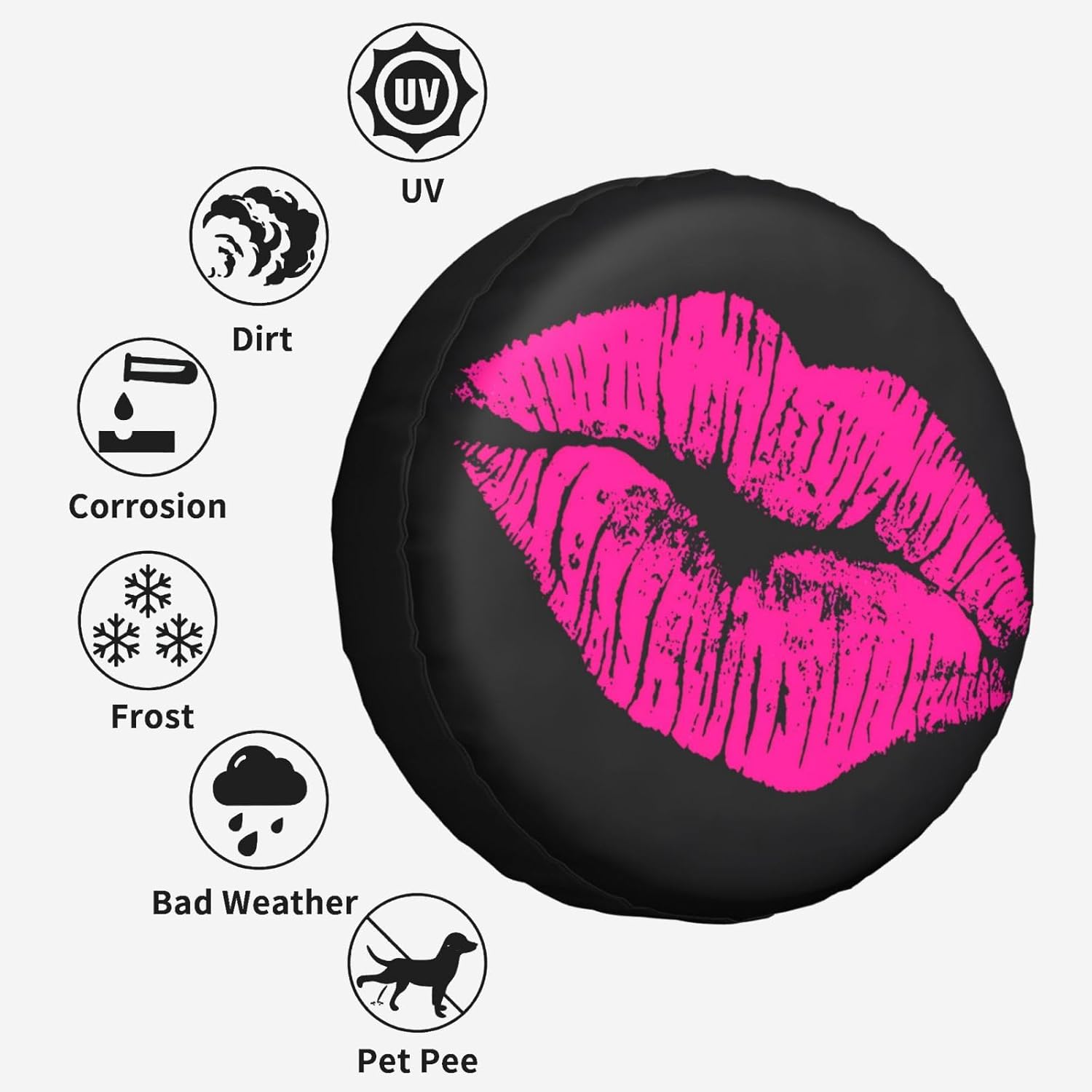 80s Hot Pink Kiss Lips Spare T - Car Accessories Lipa recension och pris