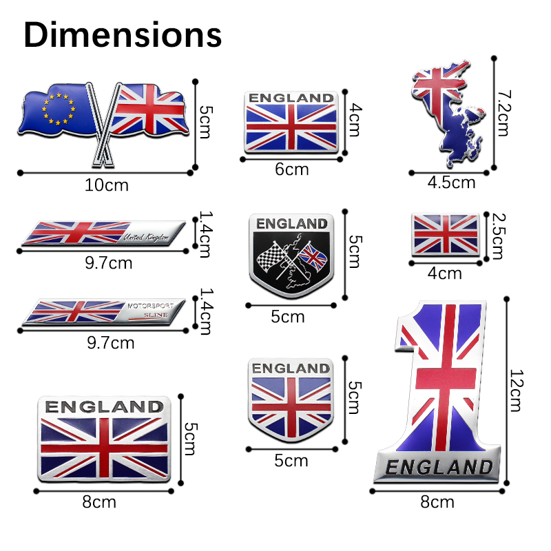 3D Aluminum ENGLAND United Kin - Car Accessories Uk recension och pris
